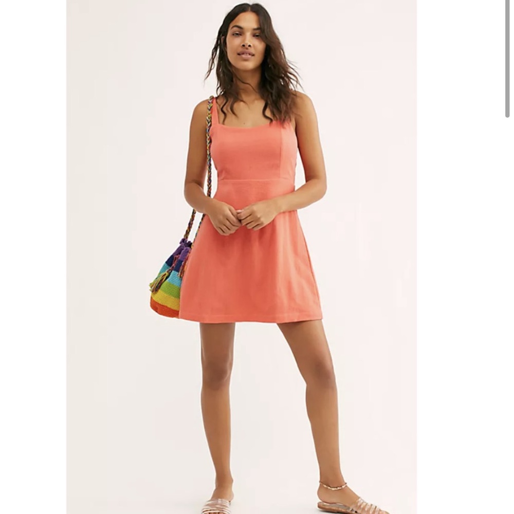 fp short n sweet coral mini dress